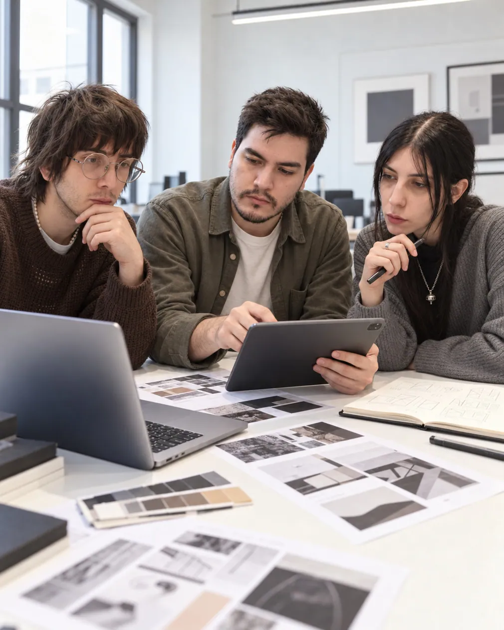 Equipo Digie revisando propuestas de identidad de marca