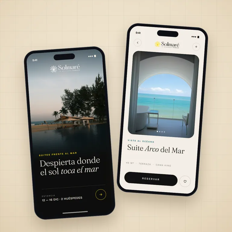 App de Solmaré en dos celulares