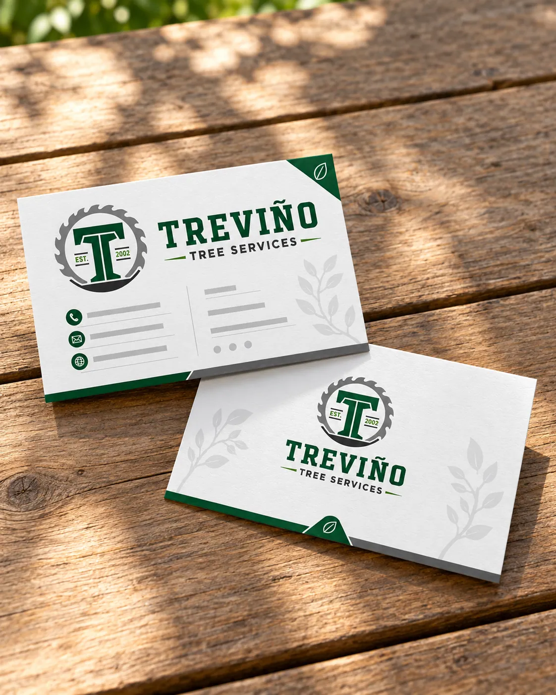 Tarjetas de presentación para Treviño Tree Services